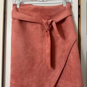 LOFT Coral Suede Mini Skirt